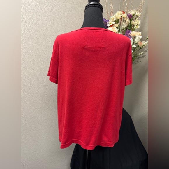 Onque Casuals Cotton Patriotic  Red, White, Blue sequenced Stars Tee Size Large - Picture 5 of 8